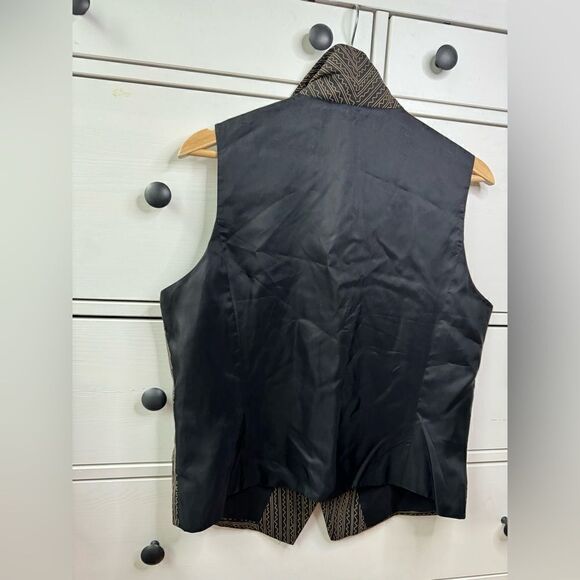 Finity 100% silk women’s vintage classic STRIPED VEST size 14 BLACK trend 2025 - Picture 5 of 12
